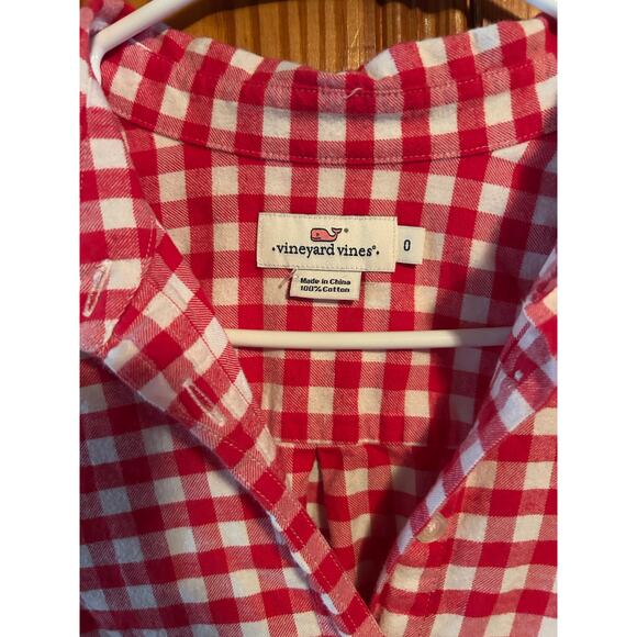 Vineyard Vines women’s red/white checkered blouse long sleeve size 0 - Picture 2 of 3